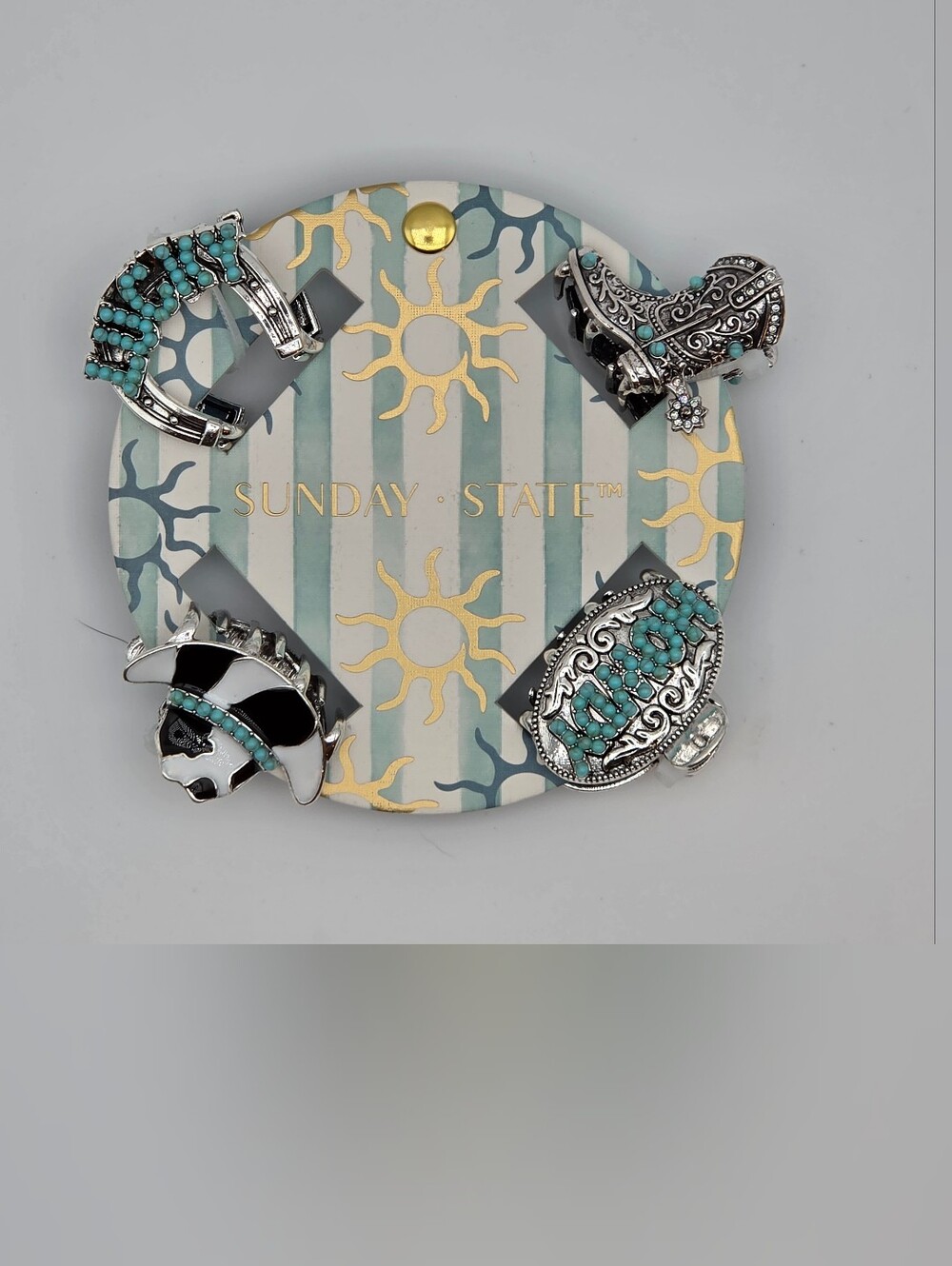 Sunday State Turquoise Western Hair Clip Set
